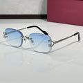 Diamond cut Big C Wires, blue gradient lenses, Cartier eyewear
