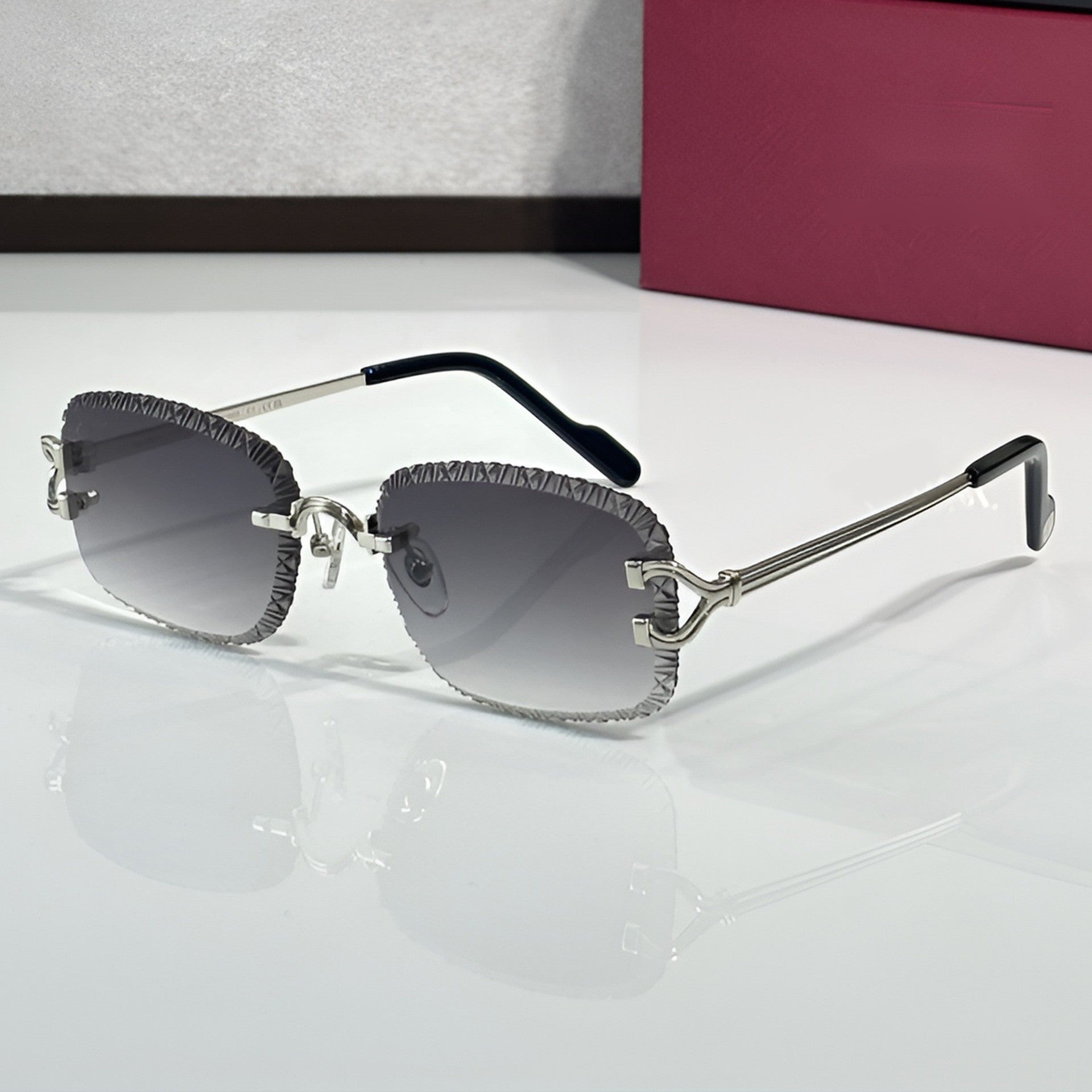 Diamond cut Big C Wires, grey gradient lenses, Cartier eyewear