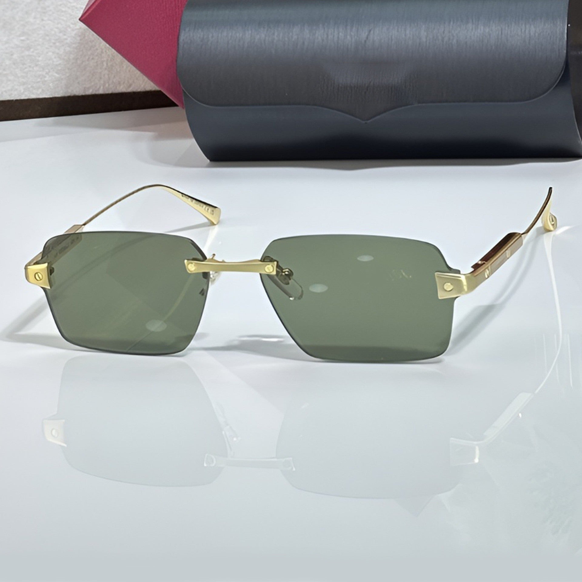 Big C Wires, solid green lenses, Cartier eyewear