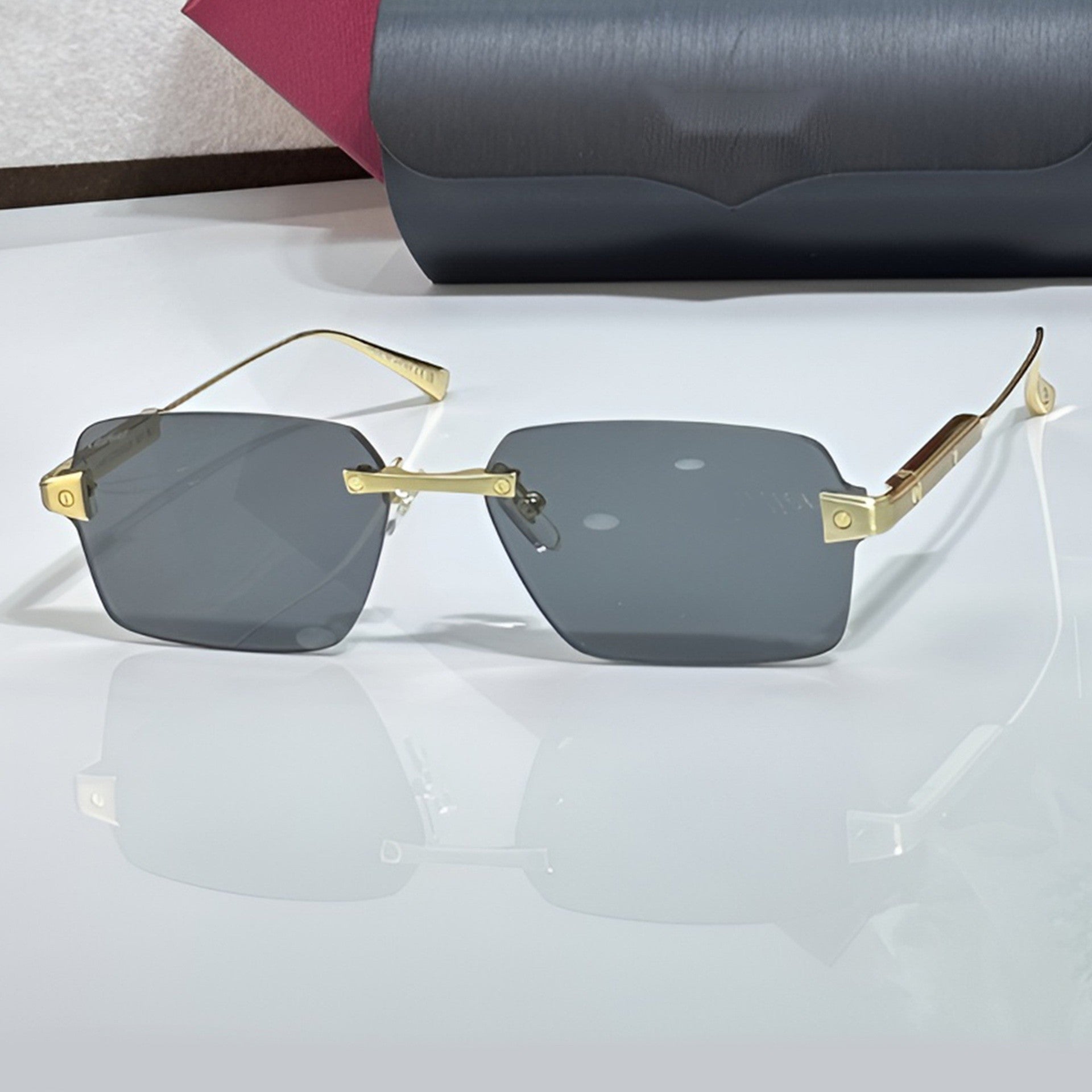 Big C Wires, solid grey lenses, Cartier eyewear