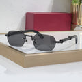 Rimless buffs Sunglasses Detroit style, grey gradient lenses, Cartier eyewear