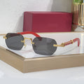 Rimless buffs Sunglasses Detroit style, solid grey lenses, Cartier eyewear