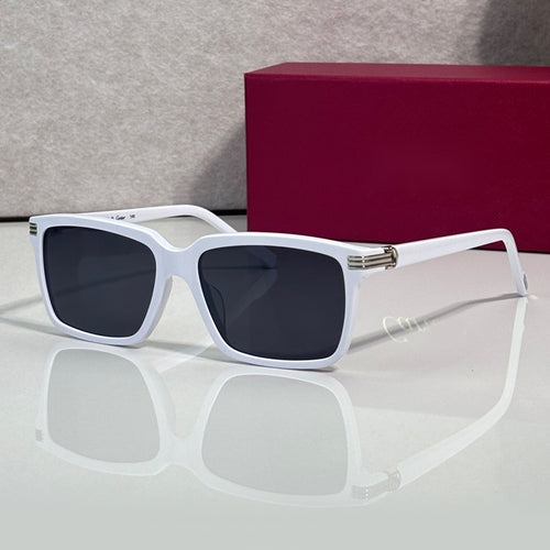 Acetate sunglasses, solid black lenses, Cartier eyewear