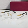 Rimless buffs Glasses, clear lenses, Cartier eyewear