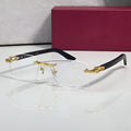 Rimless buffs Glasses, clear lenses, Cartier eyewear