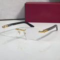 Rimless buffs Glasses, clear lenses, Cartier eyewear