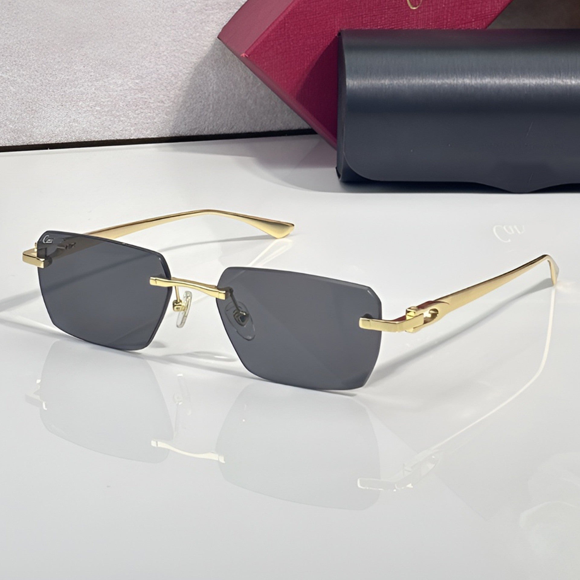 Big C Wires, solid black lenses, Cartier eyewear