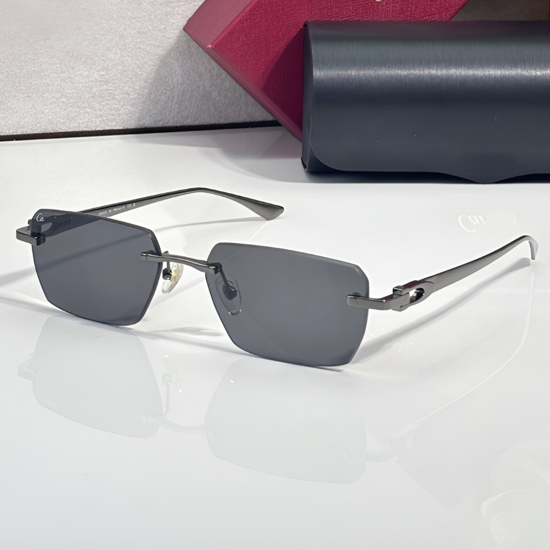 Big C Wires, solid grey lenses, Cartier eyewear