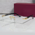 Rimless buffs Glasses, clear lenses, Cartier eyewear
