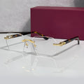 Rimless buffs Glasses, clear lenses, Cartier eyewear