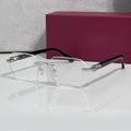 Rimless buffs Glasses, clear lenses, Cartier eyewear
