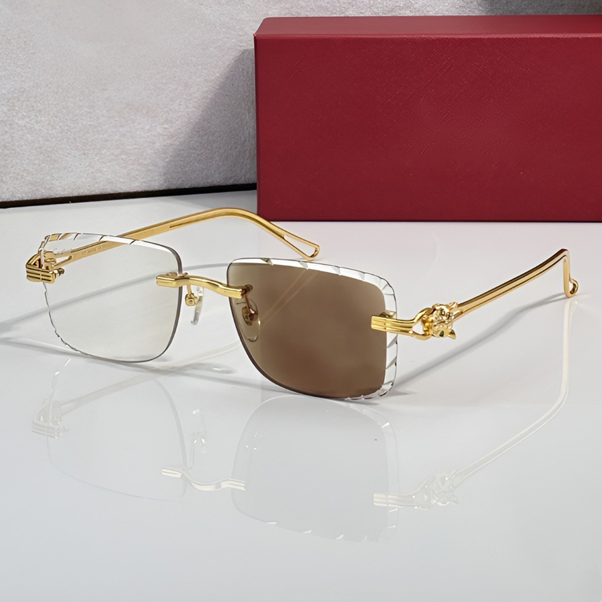 Panther Glasses, brown gradient lenses, Cartier eyewear
