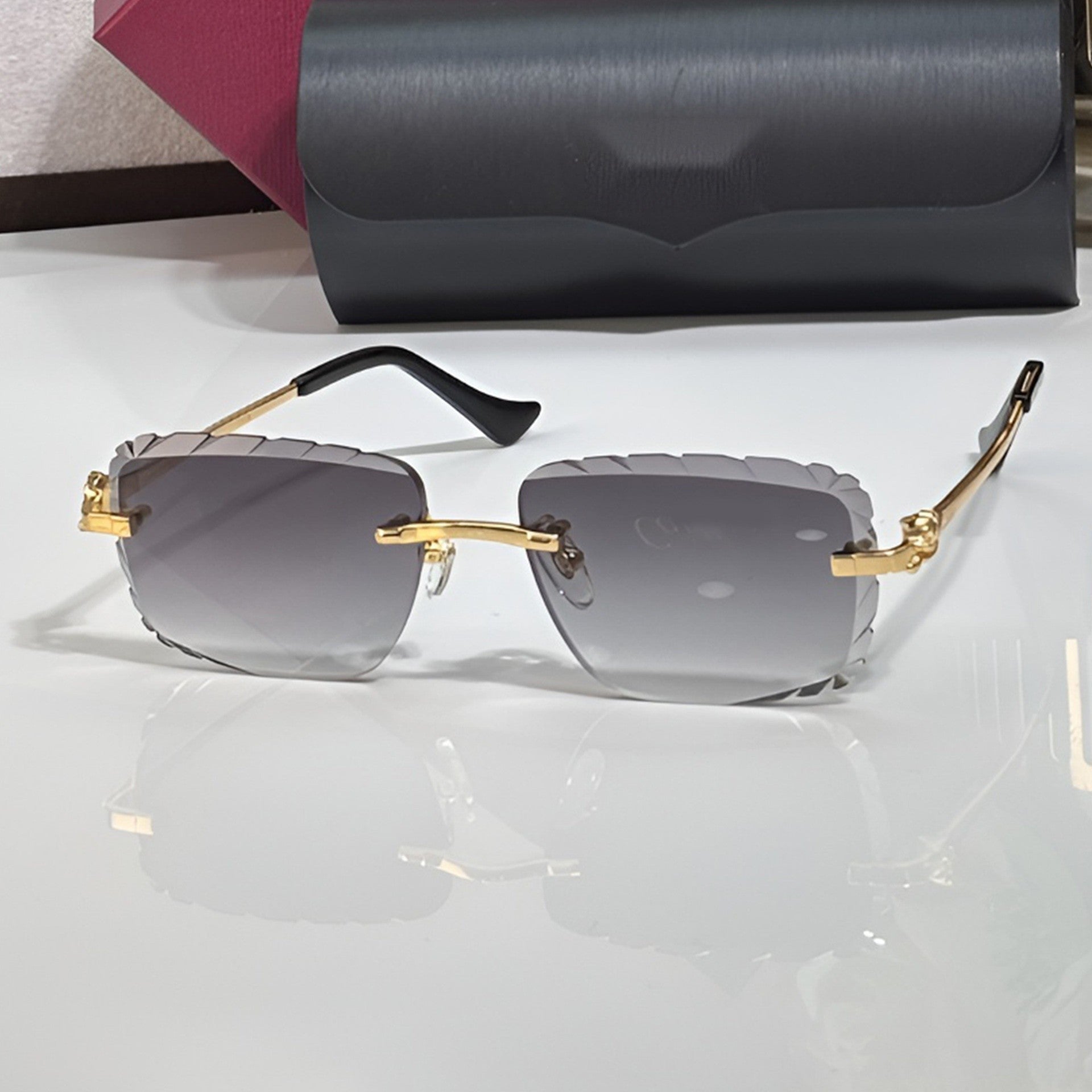 Diamond cut Big C Wires, grey gradient lenses, Cartier eyewear