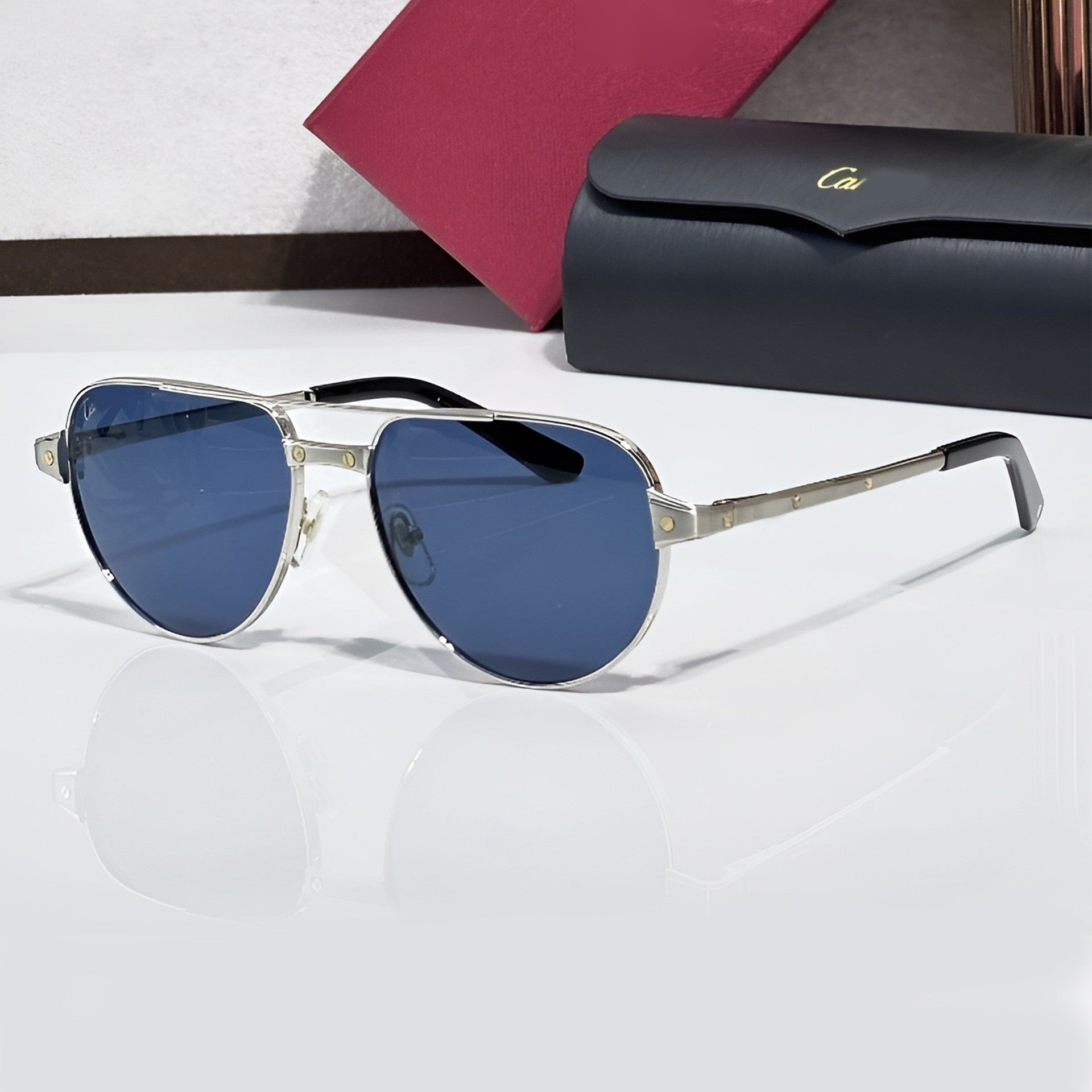 Classic Sunglasses, blue gradient lenses, Cartier eyewear