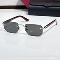 Rimless buffs Sunglasses, solid grey lenses, Cartier eyewear