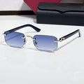 Rimless buffs Sunglasses, blue gradient lenses, Cartier eyewear