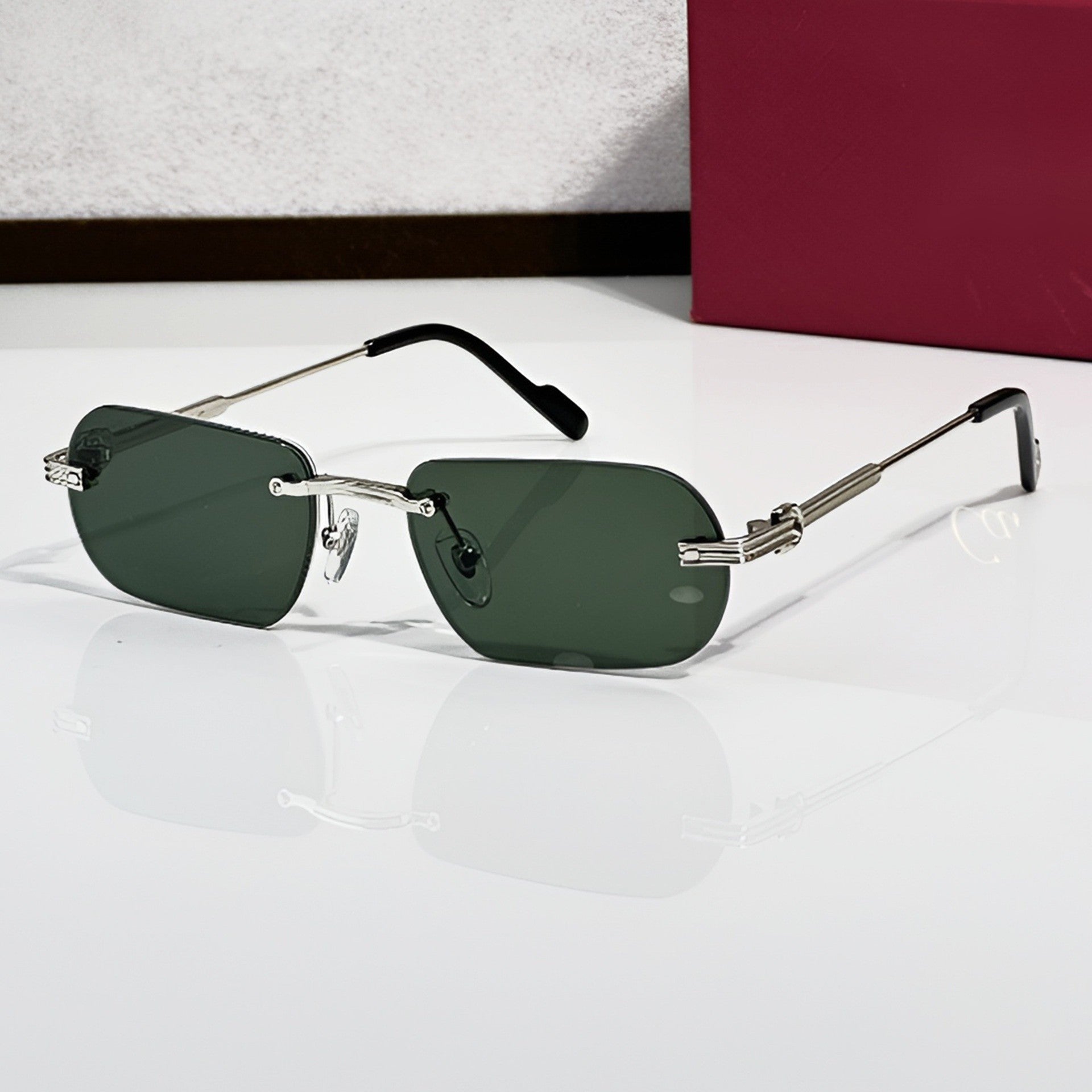 Big C Wires, solid green lenses, Cartier eyewear