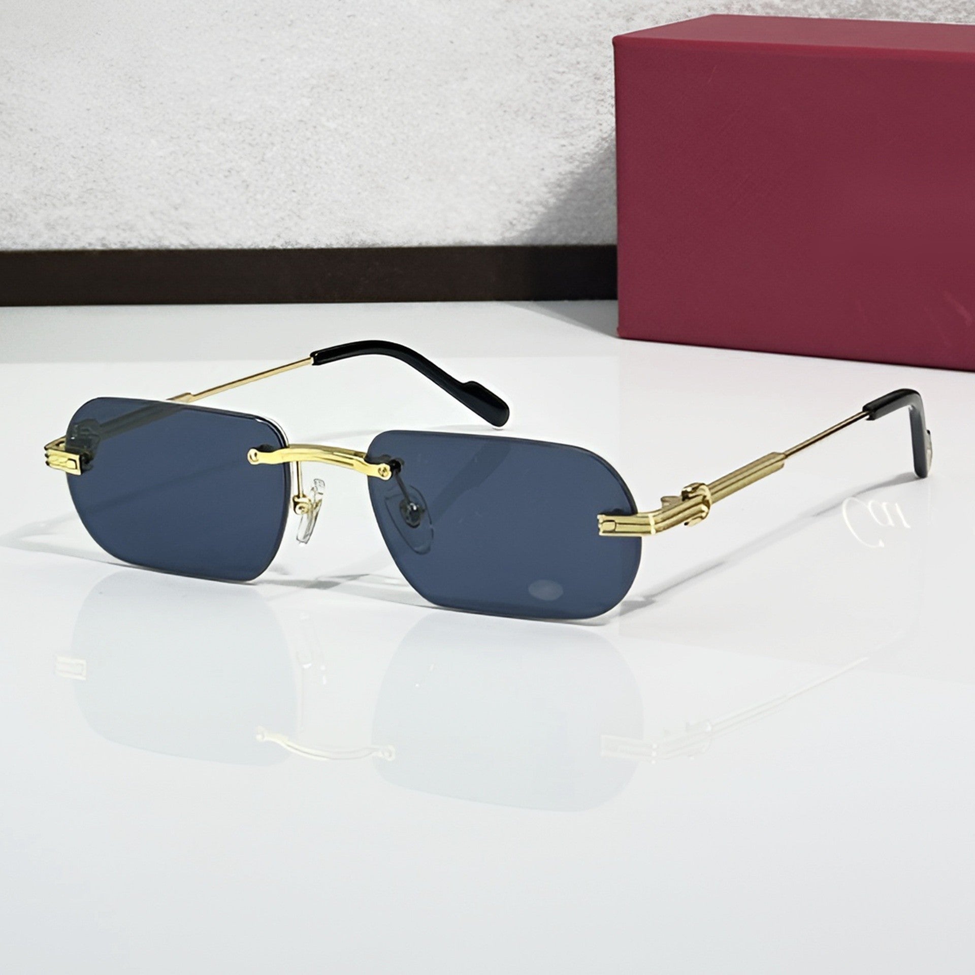 Big C Wires, solid blue lenses, Cartier eyewear