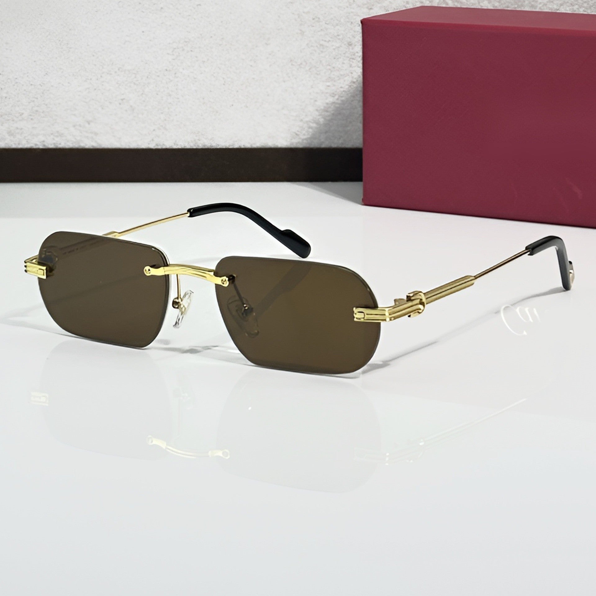 Big C Wires, solid brown lenses, Cartier eyewear