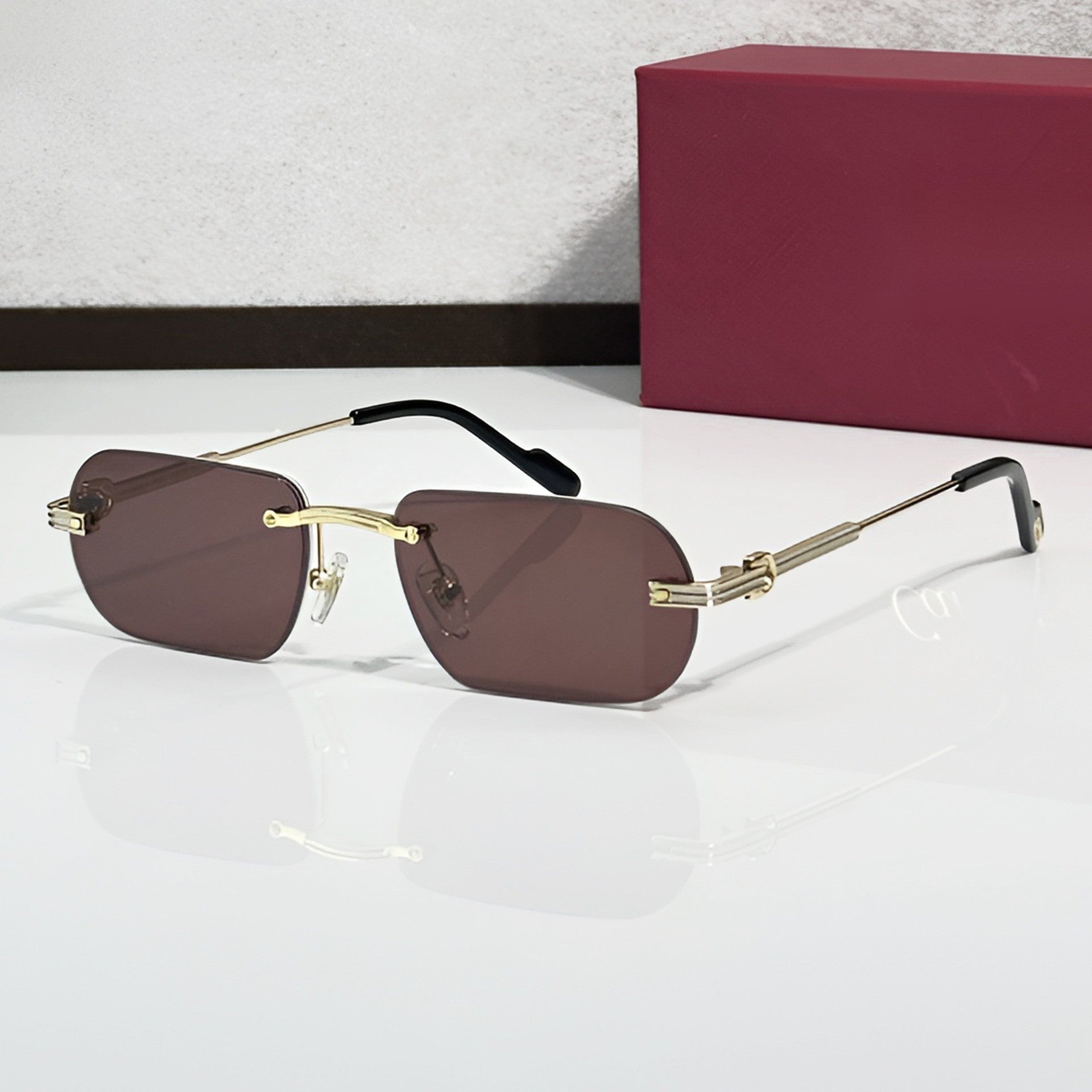 Big C Wires, solid brown lenses, Cartier eyewear