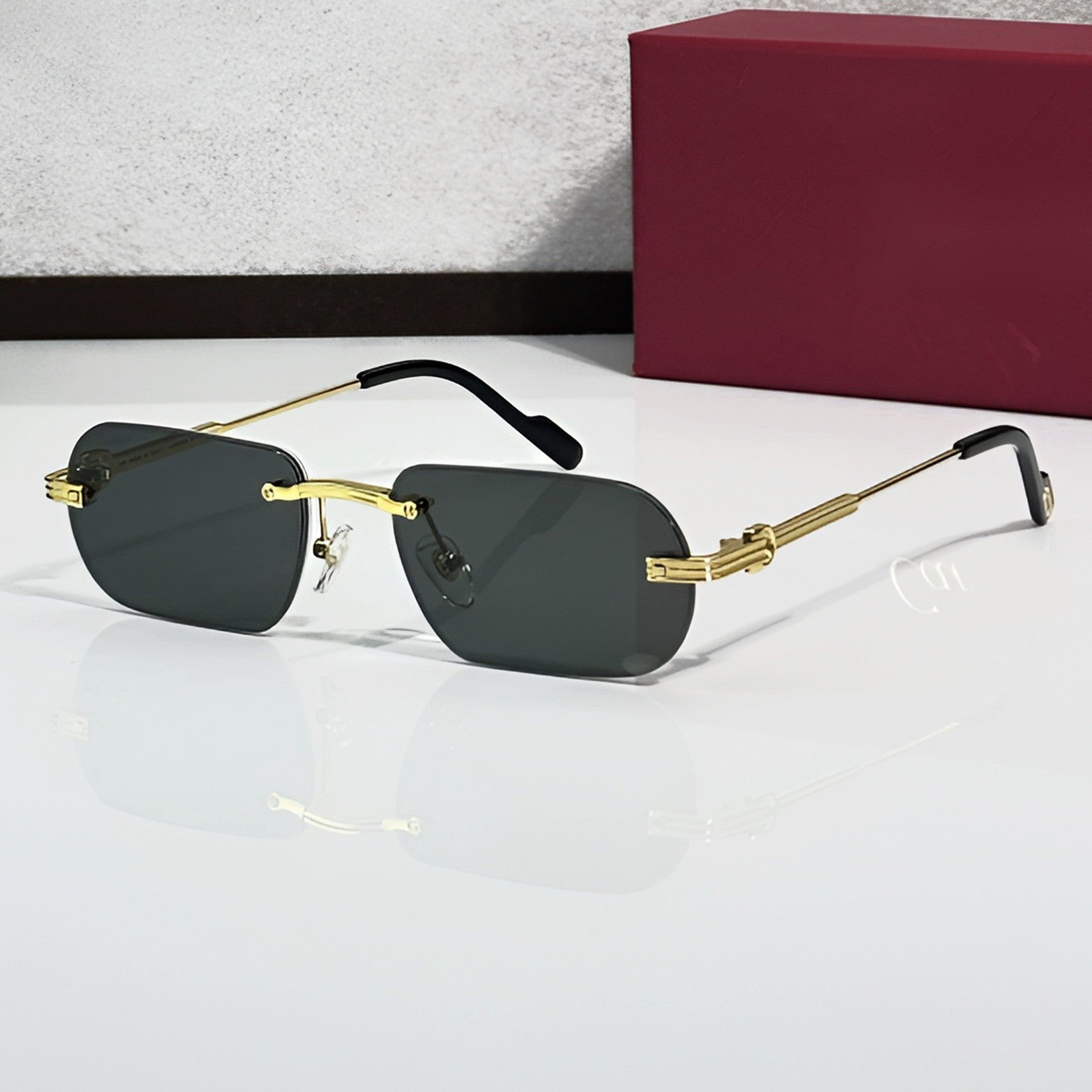 Big C Wires, solid grey green lenses, Cartier eyewear