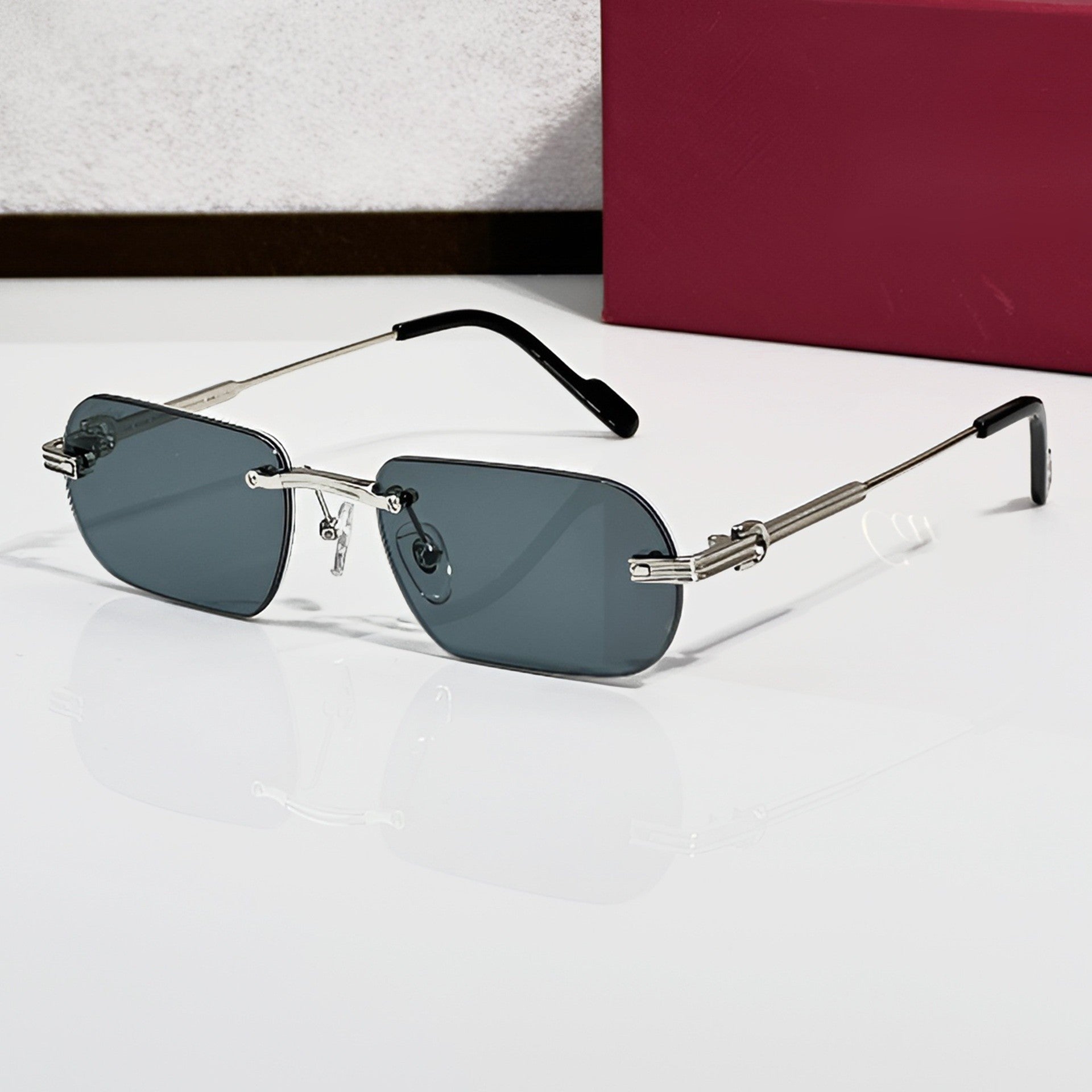 Big C Wires, solid blue lenses, Cartier eyewear