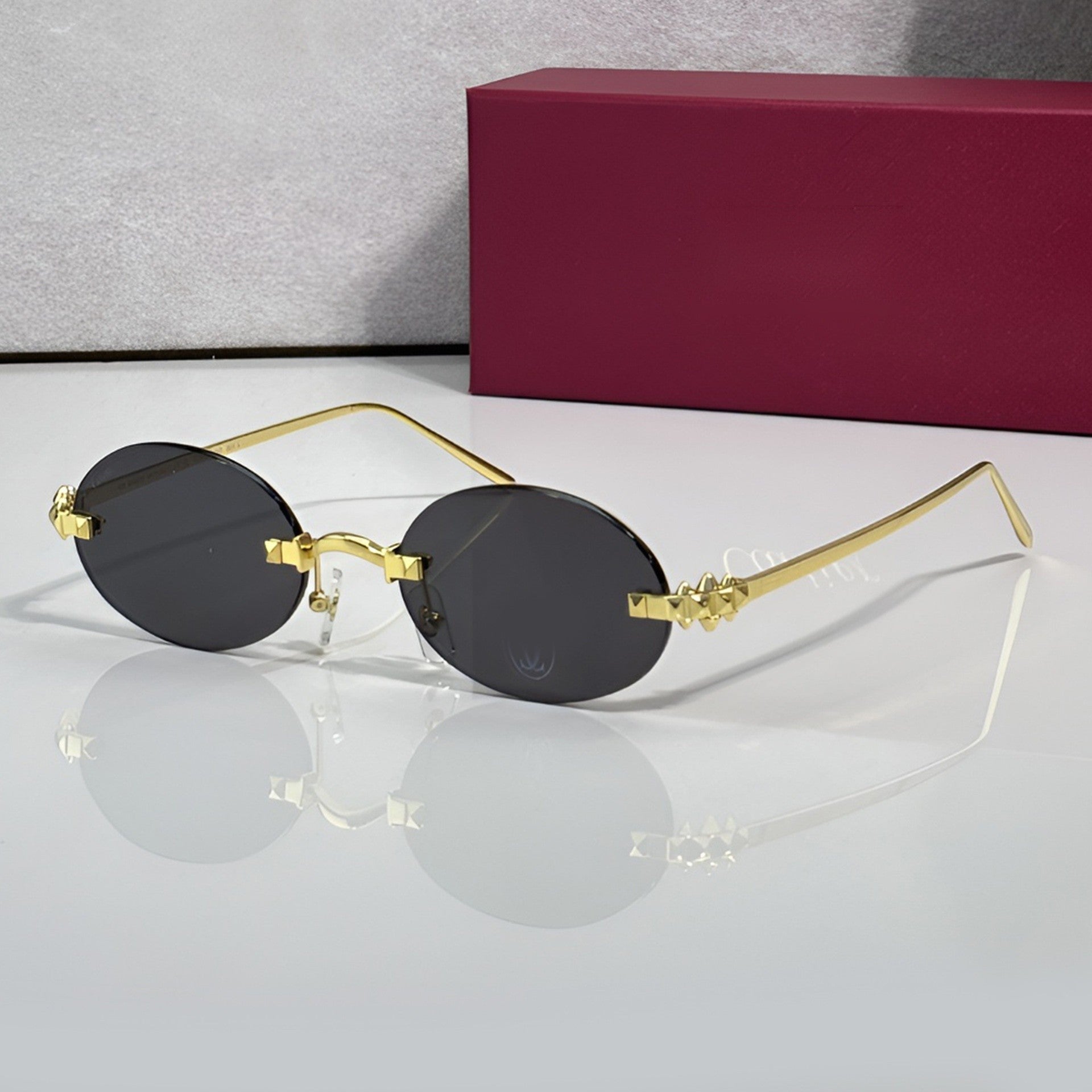 Panther Glasses, solid dark grey lenses, Cartier eyewear