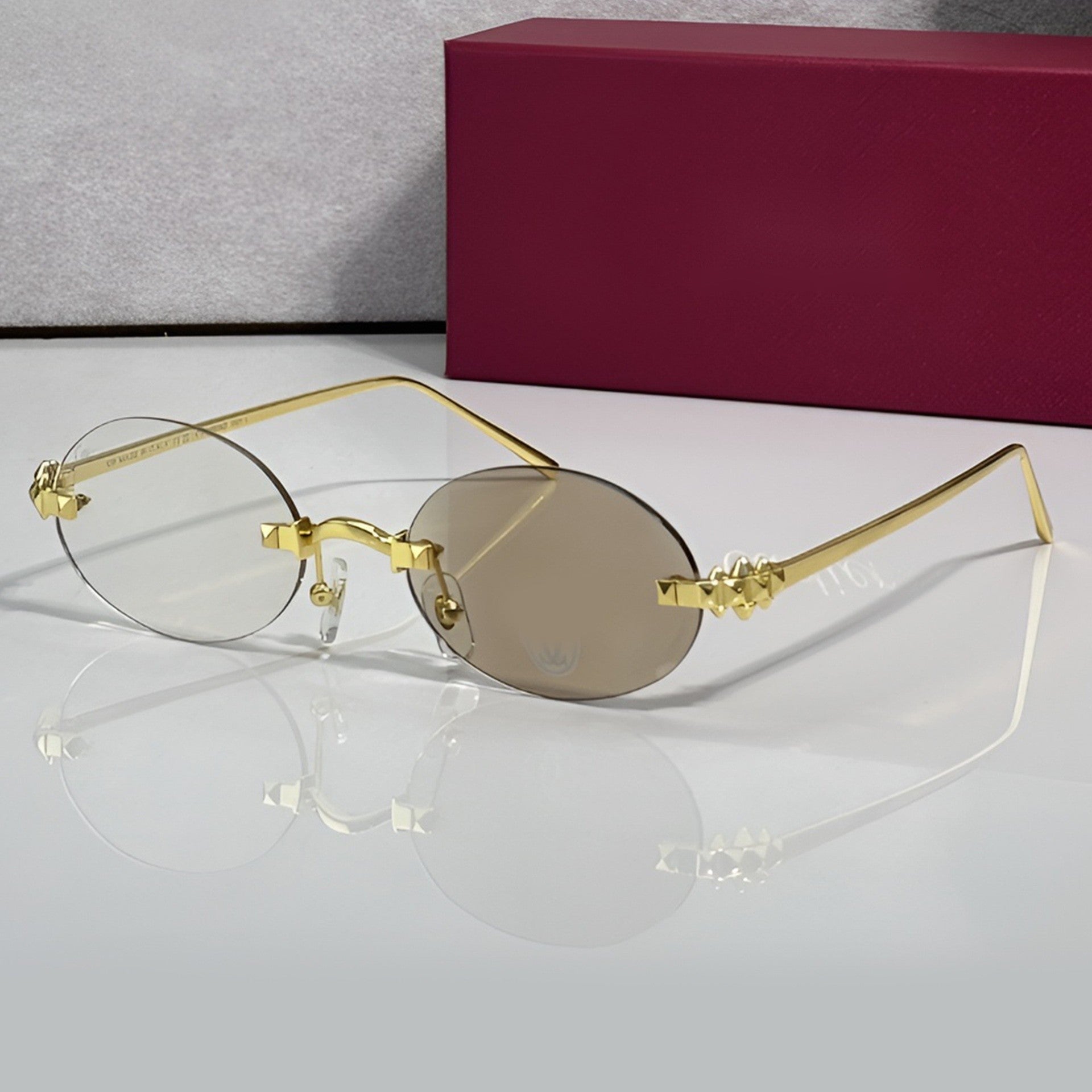 Panther Glasses, transitional lenses, clear to brown, Cartier eyewear
