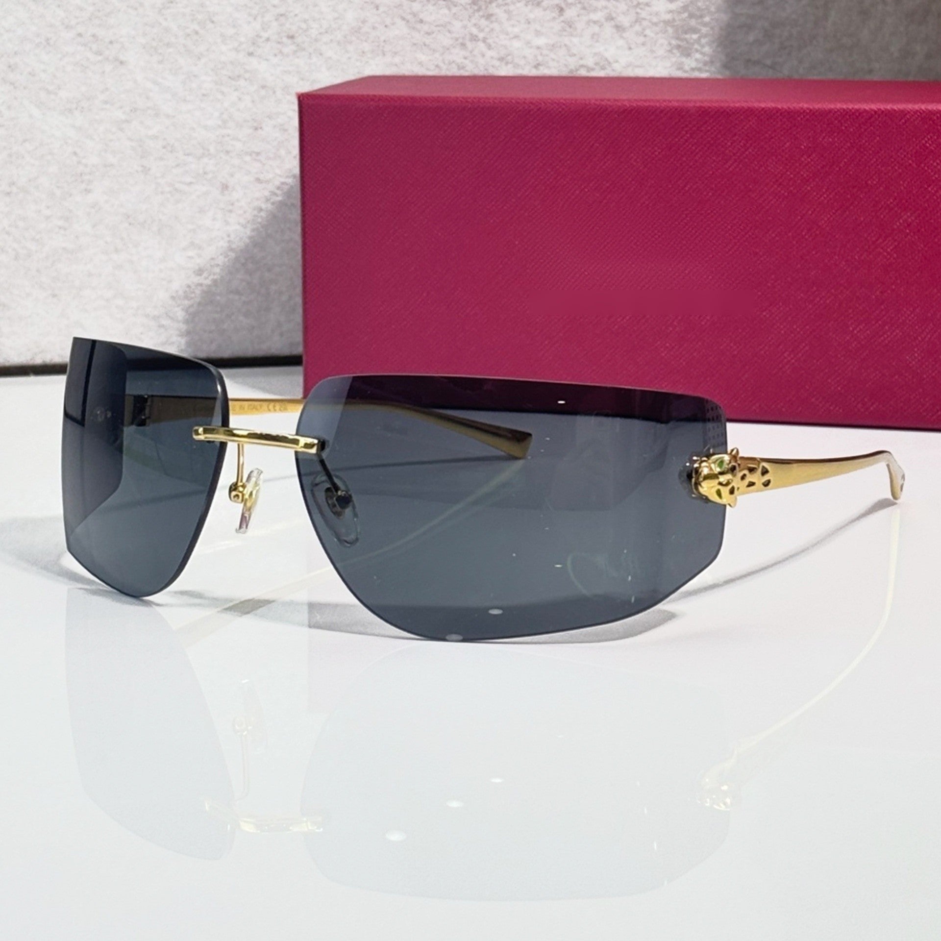 Panther Glasses, blue gradient lenses, Cartier eyewear