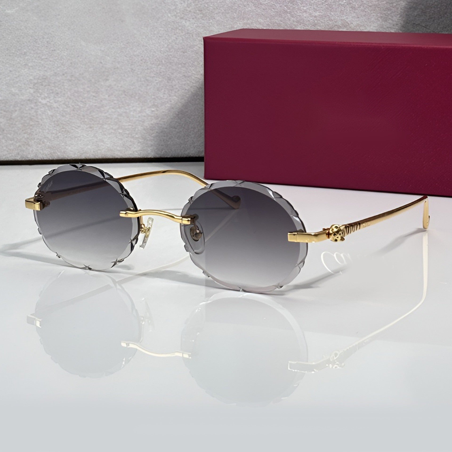 Panther Glasses, grey gradient lenses, Cartier eyewear