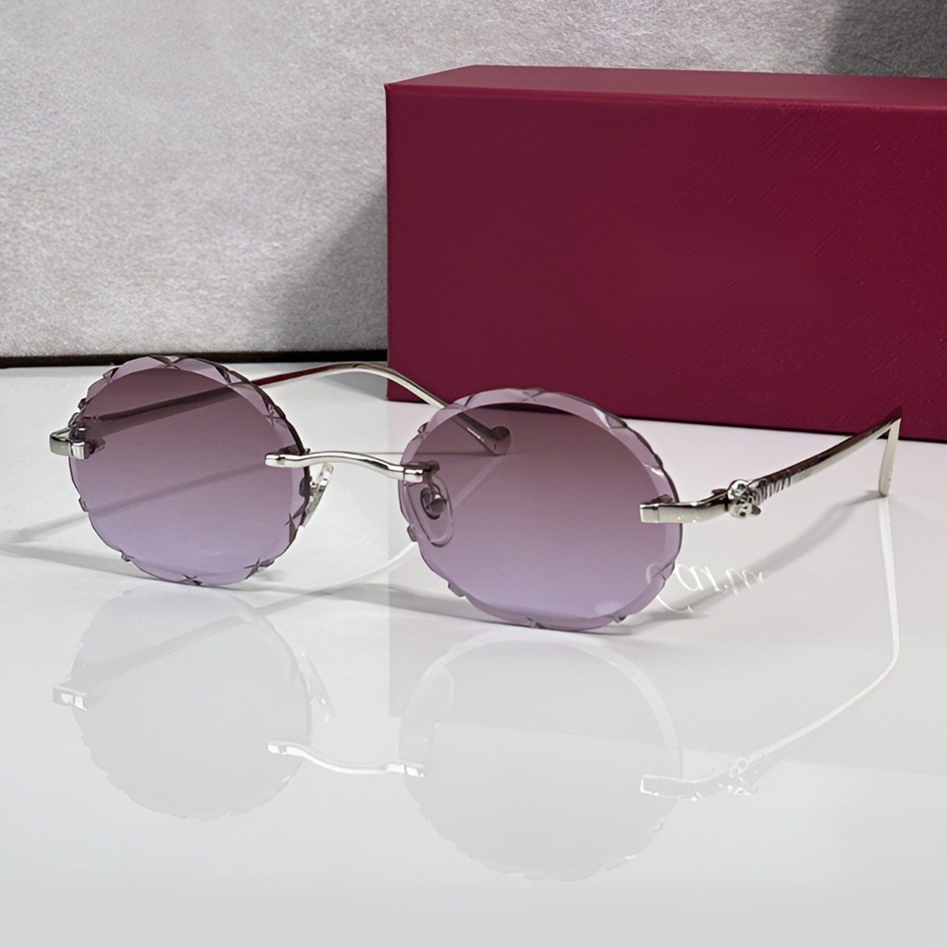Panther Glasses, pink gradient lenses, Cartier eyewear