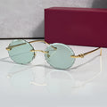 Panther Glasses, solid green lenses, Cartier eyewear