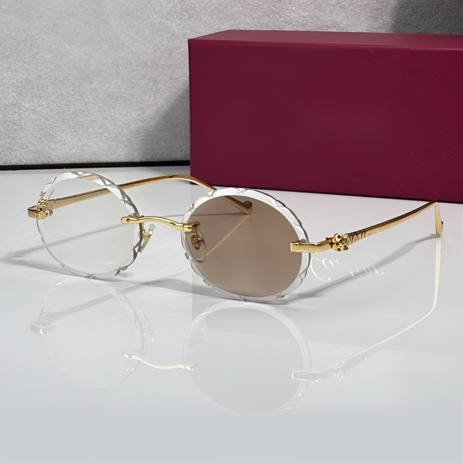 Panther Glasses, brown gradient lenses, Cartier eyewear