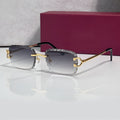 Iced out C wire glasses, grey gradient lenses, Cartier eyewear