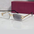 Iced out C wire glasses, grey gradient lenses, Cartier eyewear