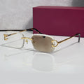 Iced out C wire glasses, brown gradient lenses, Cartier eyewear