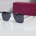 Double Bridge Sunglasses, solid dark blue lenses, Cartier eyewear