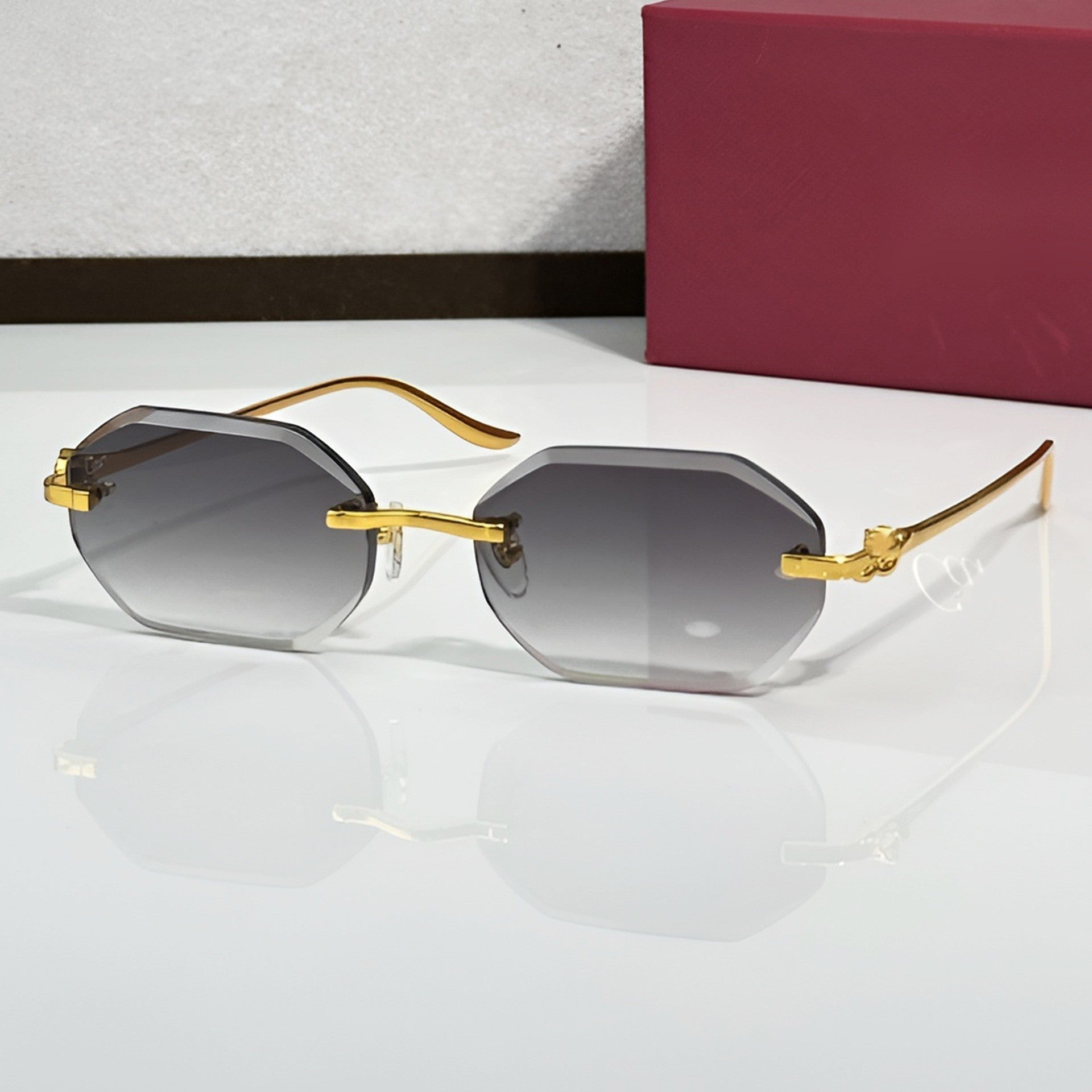 Panther Glasses, grey gradient lenses, Cartier eyewear