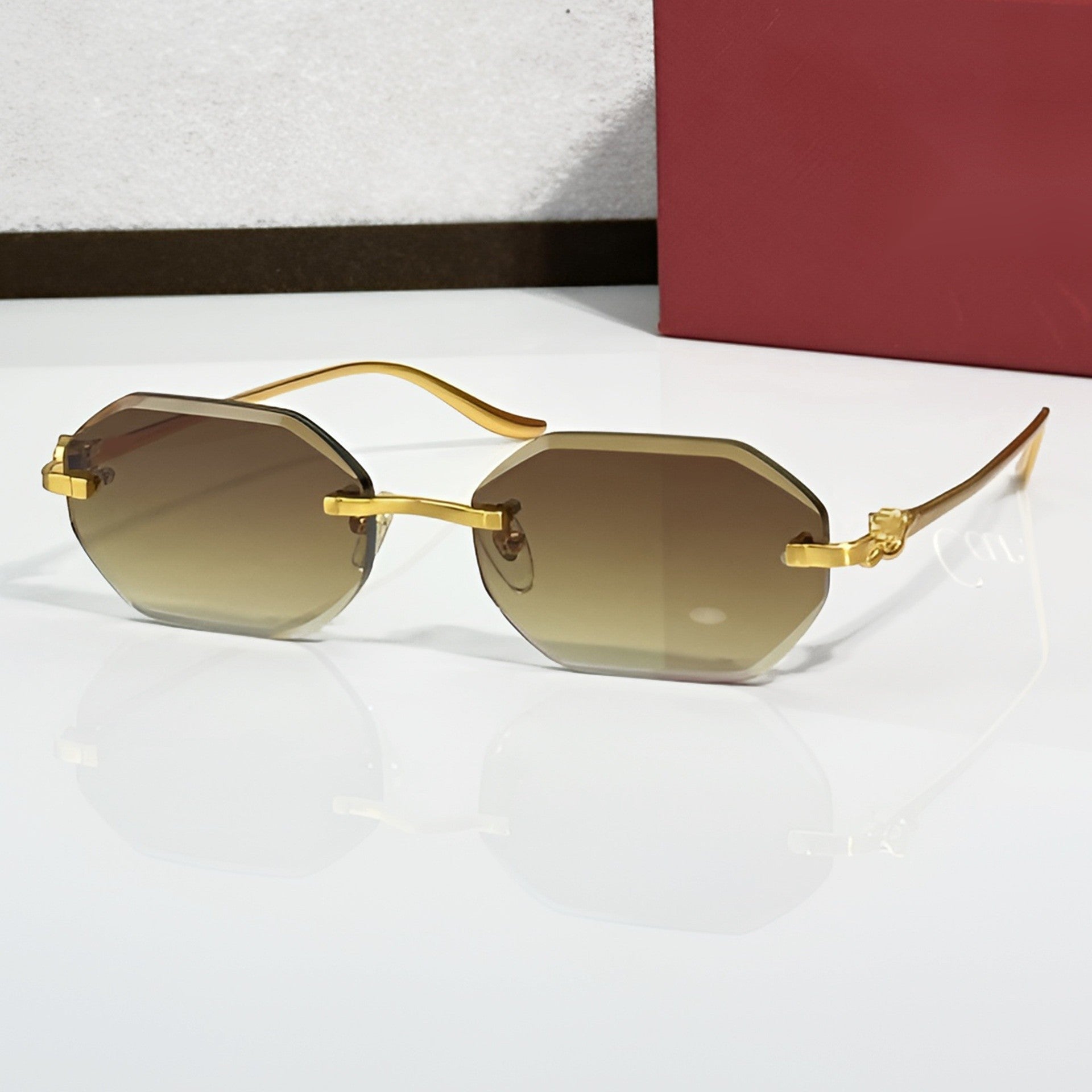 Panther Glasses, brown gradient lenses, Cartier eyewear